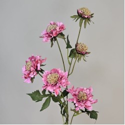 Silk Scabious Flowers Pink 73cm | Artificial Scabiosa - S013 T2