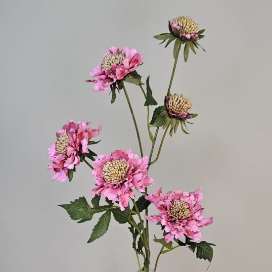 Silk Scabious Flowers Pink 73cm | Artificial Scabiosa - S013 