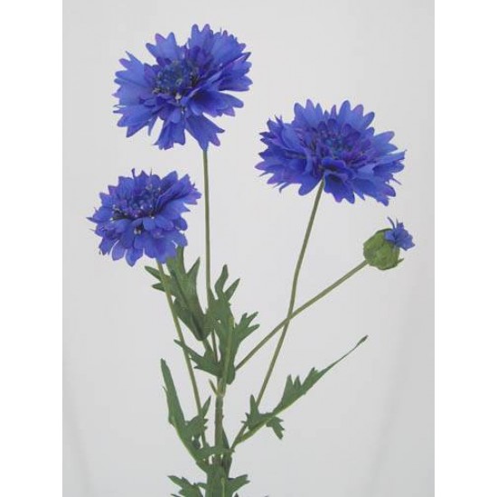 Artificial Silk Cornflowers Large Blue 65cm - C019 EE3