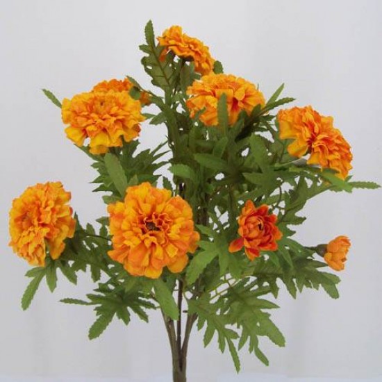 Silk Marigold Bush Orange 45cm - M018 