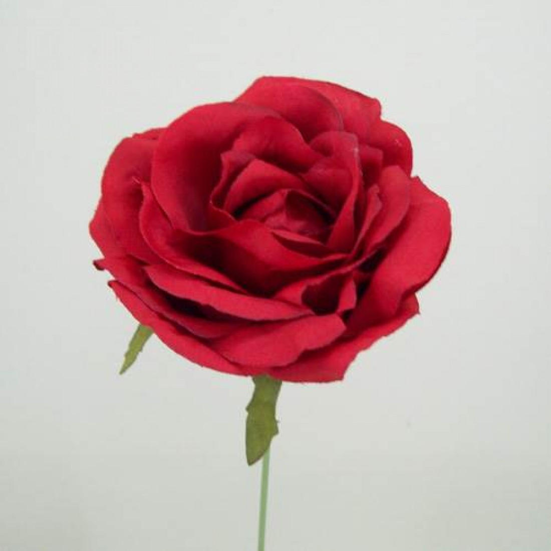 Artificial Flowers | Silk Roses on Wire Stem Red 25cm