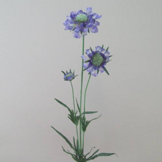 Silk Scabious Flowers Blue 64cm | Artificial Scabiosa - S058 