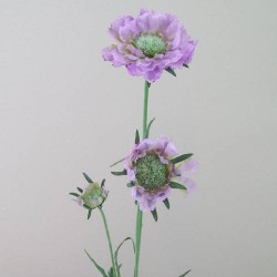 Silk Scabious Flowers Lilac 64cm | Artificial Scabiosa - S059 Q3
