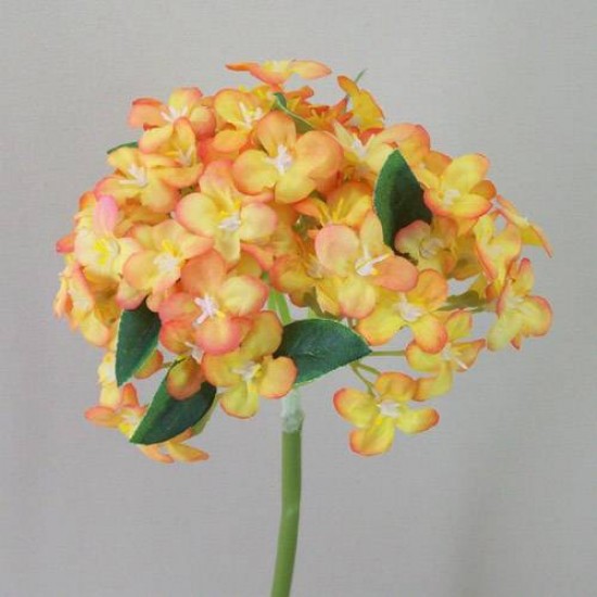 Silk Snowball Flowers Tangerine Summer 33cm - S051 KK2