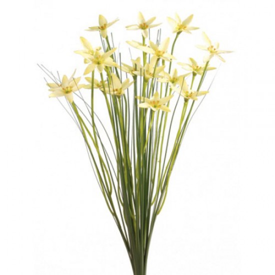 Artificial Star Flowers with Grass Yellow 43cm - S093 KK3