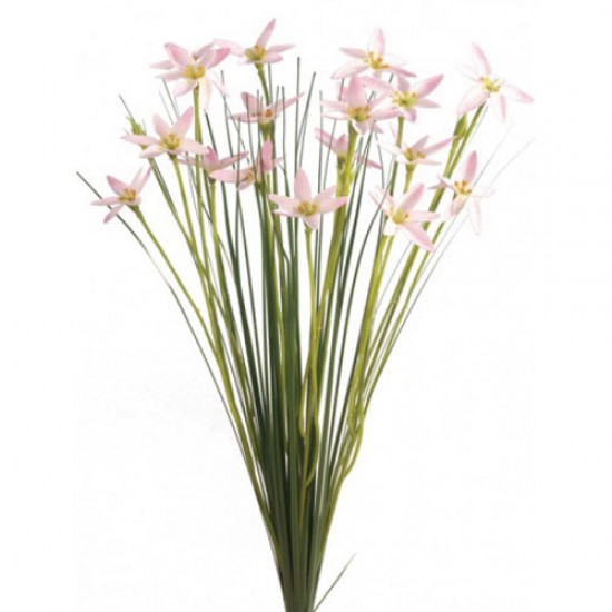 Artificial Star Flowers with Grass Pink 43cm - S091 O3