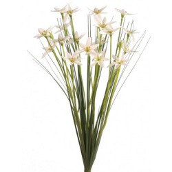 Artificial Star Flowers with Grass White 43cm - S092 P4