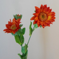 Artificial Sunflowers Spray Orange (2+1) 65cm - S026 Q2