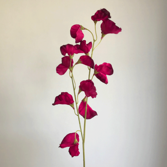 Artificial Sweet Peas Spray Aubergine Plum 48cm - S084 R2