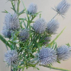 Artificial Thistles Plant Lavender Grey 38.5cm - T042 