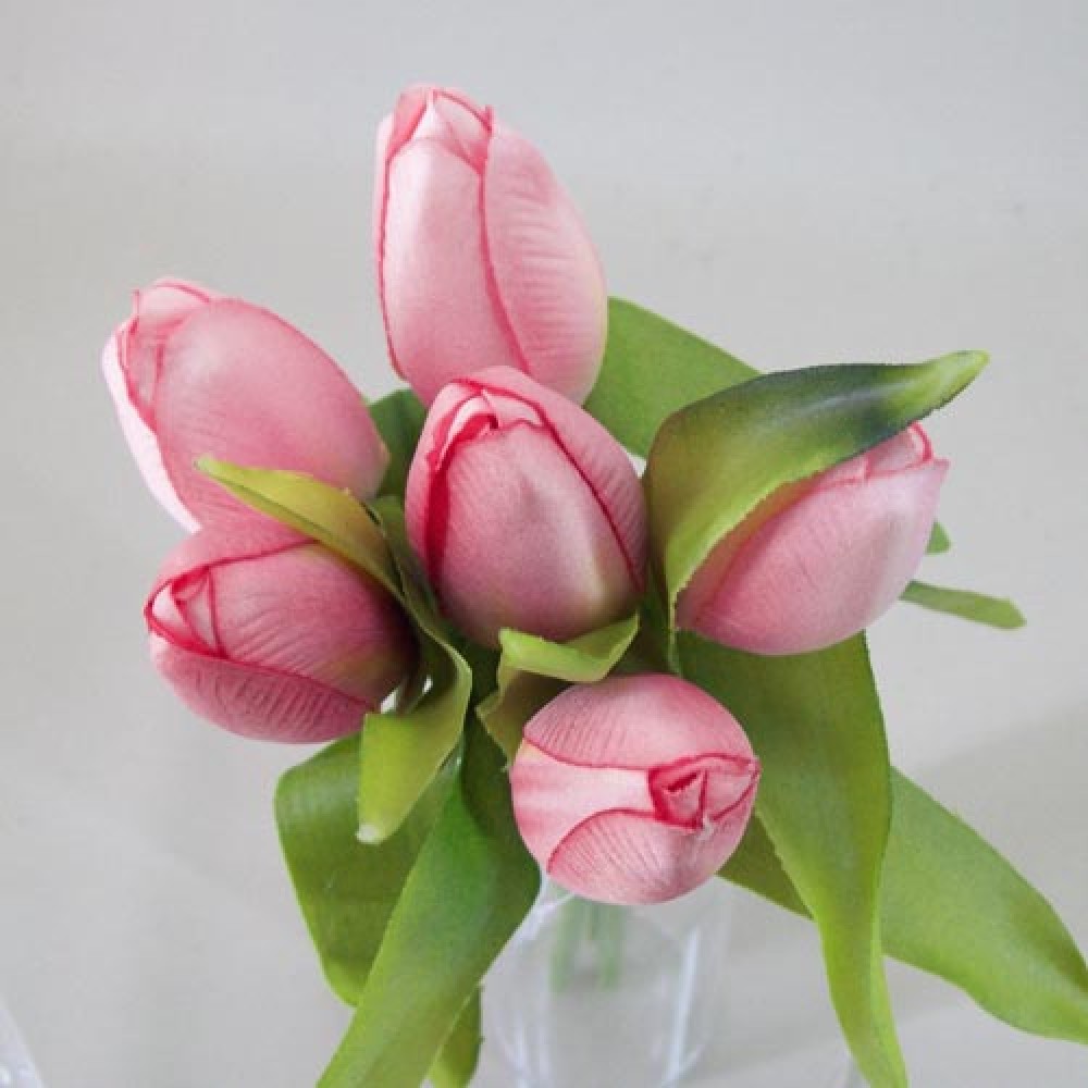 Artificial Tulips Bouquet Pink 33cm | Artificial Flowers