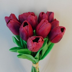 Artificial Tulips Bunch Red 36cm - T039 R2
