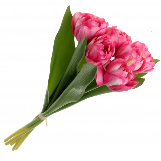 Artificial Bicolour Tulips Bundle Pink 40cm - T028 LL3
