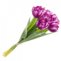 Artificial Bicolour Tulips Bundle Purple 40cm - T017 LL3