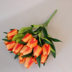 Artificial Tulips Bouquet 18 Stems Orange 40cm - T046 R1