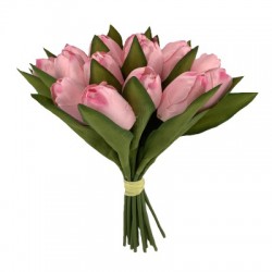 Artificial Tulips Bundle 18 Stems Pink 30cm - T044 KK4