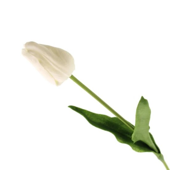 Real Touch Artificial Tulips White 50cm - T020 S3