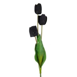 Tall Black Triple Tulip Stem 108cm - T005 Q1