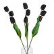 Tall Black Triple Tulip Stem 108cm - T005 CC1