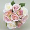 Vintage Silk Rose Bouquet Pink Peach and Cream - R068 L3
