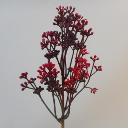 Short Stem Artificial Wax Flower Buds Red 36cm - W071 S4