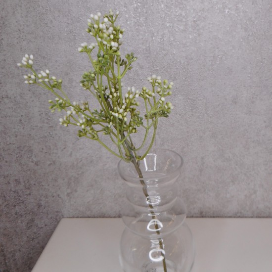 Short Stem Artificial Wax Flower Buds White 36cm - W069 LL2