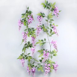 Artificial Flowers Lilac Purple Wisteria Garland 210cm - W044 FF1