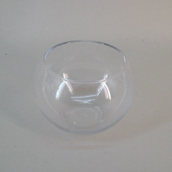 Small Fishbowl Vase Clear Glass 10cm x 7cm - GL032 5D