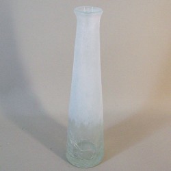 30cm White Frosted Crackled Glass Lily Vase - GL108 3D