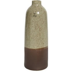 Glazed Earthenware Bottle Vase Beige 27cm - VS080 9D