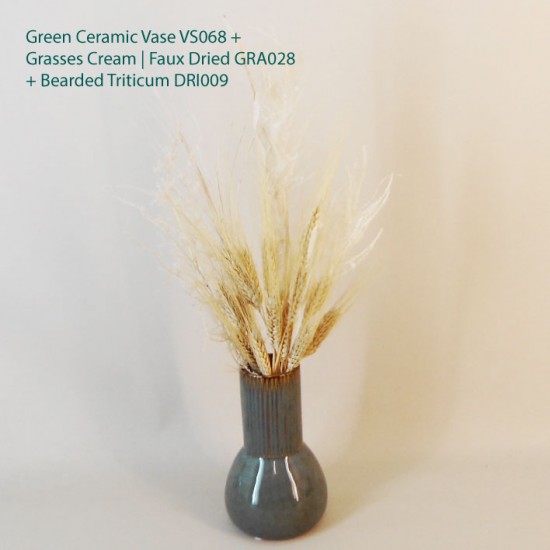 Green Ceramic Bud Vase 17.5cm - VS068 1B