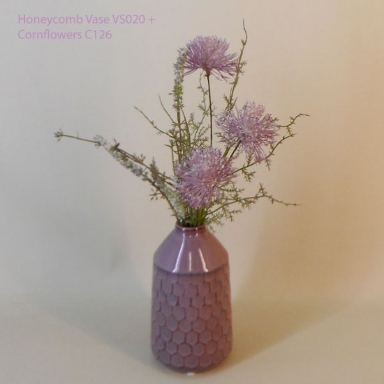 Honeycomb Ceramic Bud Vase Mauve Pink 17.5cm - VS070 9B