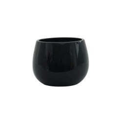 London Plant Pot Cover Black Gloss 11cm - POT012 7C