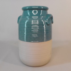 Rustic Earthenware Vase Teal Blue 27cm - VS055 11B