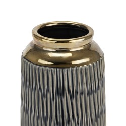 Seville Intaglio Vase Grey Gold 31cm - LUX053 2A