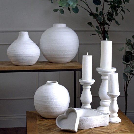 Tiber Matt White Ceramic Vase 28cm - VS034 Tiber Matt White Ceramic Vase 28cm - VS034