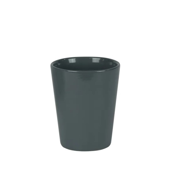 Vienna Ceramic Plant Pot Cover Grey Gloss 12cm - POT021 7C