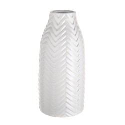 White Ceramic Flower Vase Zigzag 27cm - VS031 4E