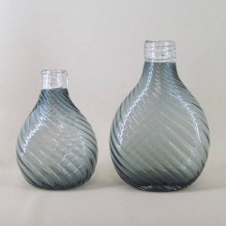 Chunky Glass Flower Vase Grey Large 35cm - GL061 9A