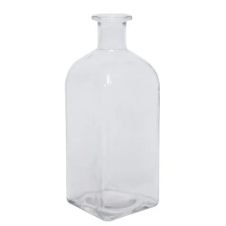 Square Glass Bottle Flower Vase Clear 29cm - GL052 1E