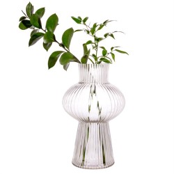 Shapely Fluted Glass Vase Clear 35cm - GL061 11A