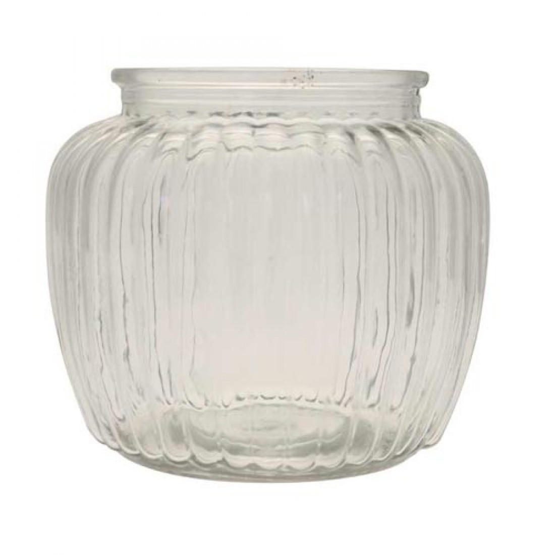 Ribbed Glass Vase 13cm | Flower Vases