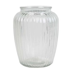 Ribbed Glass Vase 20cm - GL089 MIDDLE