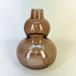 Bulbous Glass Vase Caramel Brown 15cm - GL042 9B