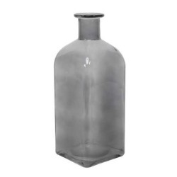 Square Glass Bottle Flower Vase Dove Grey 29cm - GL022 3B