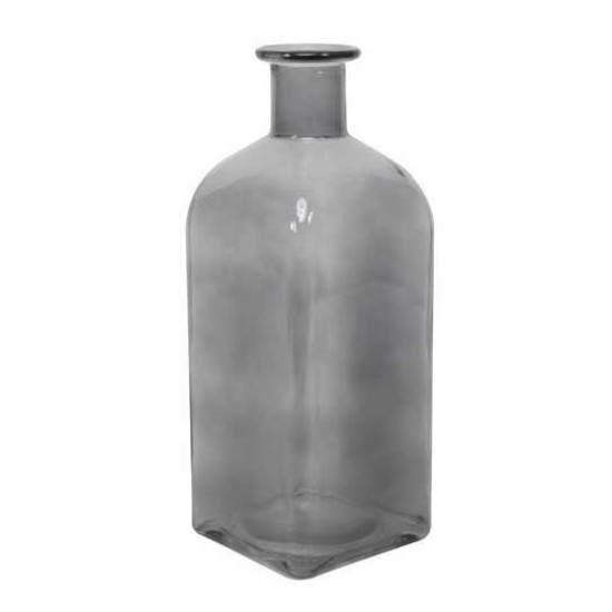 Square Glass Bottle Flower Vase Dove Grey 29cm - GL022 3A