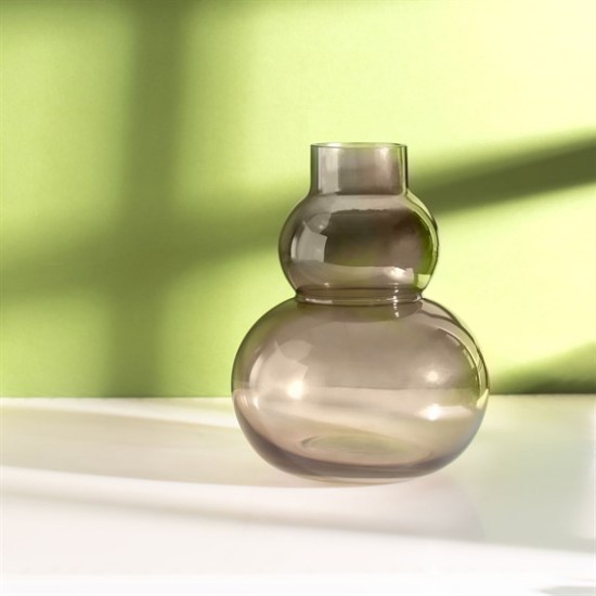 Glass Pebble Vase Grey Smoke 25cm - GL062 1E