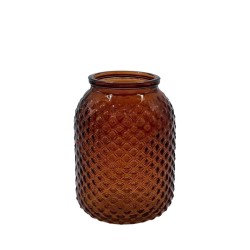 Honey Brown Glass Bobble Vase 12cm - GL017 4A