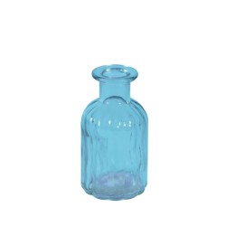 Mollie Bottle Flower Vase Blue 10cm - GL071 8C