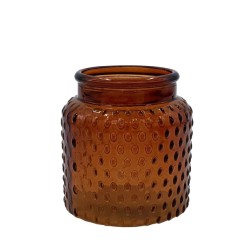 Honey Brown Glass Bobble Vase 11cm - GL212 1D